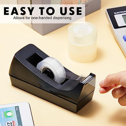 Colarr 15 Pack 30 Pack Desktop Tape Dispenser Non Skid Base Tape Dispensers Desk Black Tapes Roll Dispenser for Classroom Office Home, Tapes Not Included