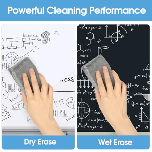 MaxGear (Bundle of 2 Sets Magnetic Cleaning Cloth, Microfiber Cleaning Cloth for Whiteboards, Magnetic Dry Erase Erasers, Dry Erase Board Cleaner for Blackboard Office, Home (10" x 10", 4 Pack)