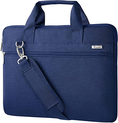 Voova Laptop Bag 13-14 Inch, 360° Protective Laptop Case Sleeve with Shoulder Strap Compatible with Macbook Air 13, MacBook Pro 13/14, Waterproof Computer Bag Slim Briefcase for Men Women, Blue - color: Blue, size: 13-13.5 inch