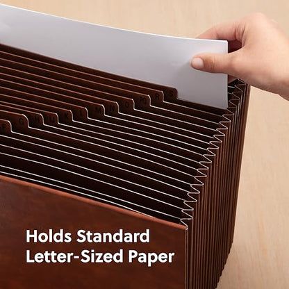 Smead Tuff Accordion File Organizer, Office Supplies, Alphabetic (A-Z) Desk Organizer, Letter Size, Premium Vegan Leather, Office Desk Accessories (73786) - size: Letter, style: A-Z Index, Poly, Letter Size