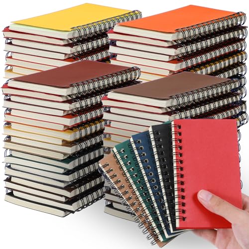 Jutom 54 Pcs Small Spiral Notebooks Memo Pads 3x5 Bulk Small Pocket Notepads Back to School Supplies Mini Notebook with Lined Mini Journals for Office & Work, 120 Pages (Multi Color) - color: Multi Color
