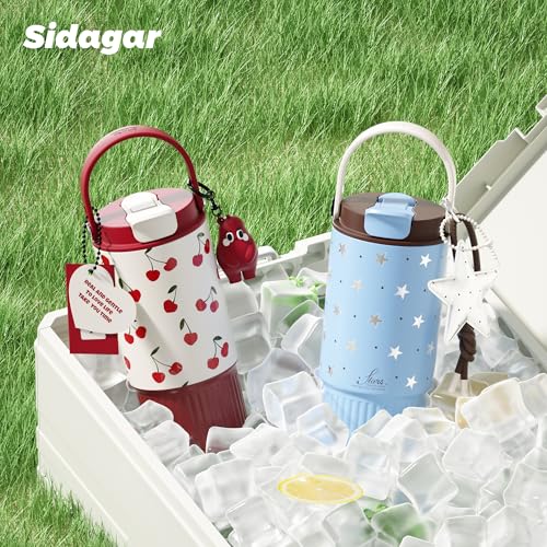 26oz Insulated Water Bottle with Straw and Spout Lid, 316 Stainless Steel, 24H Cold 12H Hot, 100% Leakproof Tumbler for Car Cup Holder Gym Travel Office, Star Charm Aesthetic Starry Blue Gift - color: Starry Blue