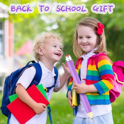 16 Inch Wooden Large Jumbo Pencils Giant Big Funny Wood Pencil with Cap and Eraser Fun Novelty Gifts for Kids School Kindergarten Home Office Prop Supplies(Purple) - color: Purple