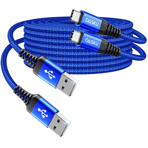 USB C Cable Fast Charging 6FT, 2Pack USB A o USB C Cable, Upgraded Extra Durable Braided USB A to USB C Charger Cord USB Type C Cable for iPhone 17 16 15 Pro Max,Samsung Galaxy S10, LG and More-Blue - color: Blue, size: 6FT, style: USB A to USB C