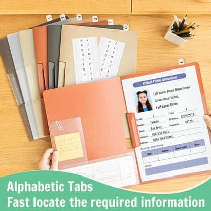 Aixoom A-Z Small Alphabet Index Tabs Self-Adhesive A-Z Letter Index Tabs Transparent Permanent Alphabetical Stickers for Notebooks Dictionary Files (208) - color: White