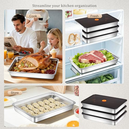 Stainless Steel Food Storage Containers with Airtight Lids, 3 Pack Leakproof Meal Prep Containers, Reusable Bento Boxes for Food, Dishwasher & Freezer Safe Containers for Fruits, Snacks, Leftovers - color: 3-piece set (with sealing cover)