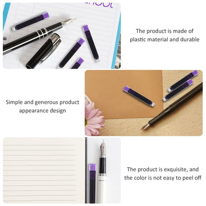 100pcs Erasable Fountain Pen Ink Cartridges Smooth Writing Refills for School and Office Supplies Compatible Most Fountain Pens