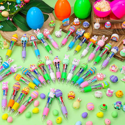 30Pcs Easter Egg Mini Multicolor Pens in One 4-in-1 Cute Pens Bulk with 30 Eggshells, Fun Gifts Assorted Ink Kawaii Ballpoint Pen - style: 30Set-Easter Egg