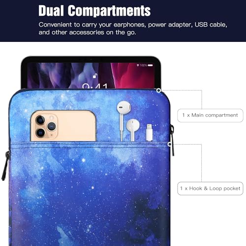 TiMOVO 9-11" Tablet Sleeve Bag, Blue Starry Sky | Fit iPad 11" A16 2025 / 10.9"/10.2" / Air 11" 5/4 Gen / Galaxy Tab A9+/A11Plus 11", Fit Smart Keyboard - color: Blue Starry Sky, size: 9-11 Inch