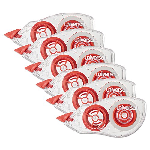 Universal 75606 Correction Tape with Two-Way Dispenser, Non-Refillable, 1/5-Inch x 315-Inch, 6/Pack