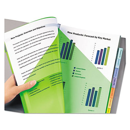 Avery 11907 Two-Pocket Insertable Dividers, Plastic, 8-Tab, Multi-Color