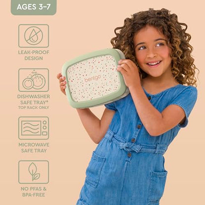 Bentgo Kids 5-Compartment Leak-Proof Bento-Style Lunch Box (Whimsy & Wonder Collection) - Ideal for Ages 3-7, Drop-Proof & Durable, Dishwasher Safe, & PFAS & BPA-Free Materials (Geo Speckle) - color: Geo Speckle