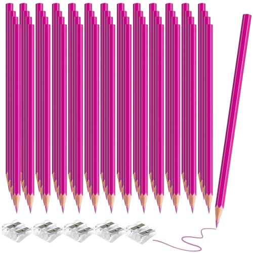 60 Pack Bulk Pink Colored Pencils for Kids, Pre-sharpened Art Pencils Back to School Supplies Set, Drawing Sketching Pencils for Students, Teachers, Classroom - color: Pink