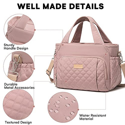 Artelaris Insulated Lunch Bag for Women,Leak-Proof Cooler Lunch Box, Cooling Tote for Adult,with 7 Pockets,Adjustable Strap(15 Liters) - color: Pink