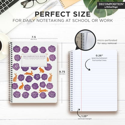 Decomposition Cabbage Patch College Ruled Spiral Notebooks – 9.75 x 7.5 Journal with 160 Lined Pages – Notebooks for School Supplies, Home & Office – 100% Recycled Paper – Made in USA - color: Cabbage Patch, style: Spiral-bound