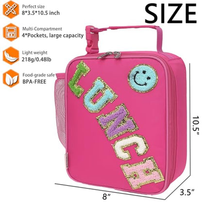 GYEUKHAM Insulated Lunch Bag for Women Girl Teen large Insulated Kid Lunch Bag,Large Reusable Cute Cooler Bag for School Work Picnic,Rose Red - color: Rose Red