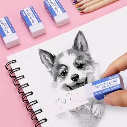 White Erasers, 60 Pack Block Pencil Erasers | Soft Non-Smudge Art Erasers Bulk for Pencils, Artists & School | Gentle on Paper, Clean Removal for Notes & Sketching - style: 60 Pack