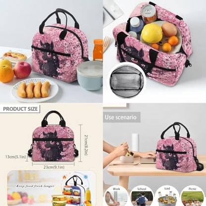 17 Inch Kid's 4PCS Backpack Set, Back to School Essentials | Insulated lunch box, water bottle pouch, pencil case, lightweight, padded shoulder straps, for elementary, middle school - color: Cute Horse