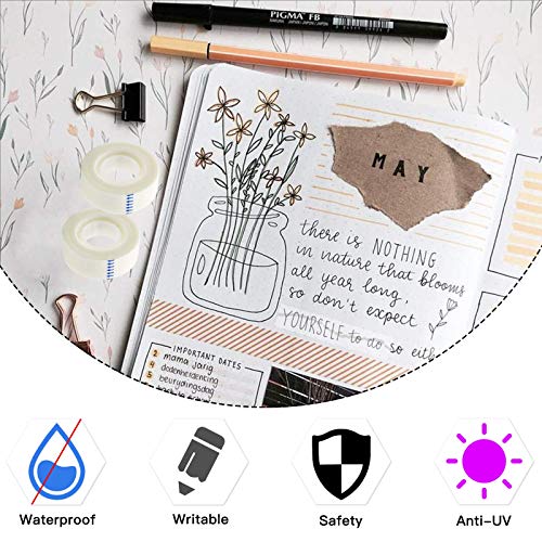 OWLKELA 12 Rolls Matte Adhesive Tape, Matte Finish Invisible Tape, Foggy Translucent Tape Great for Correction and Labeling, Compatible with Standard Tape Dispenser, 0.7 in x 1000 Inches - size: 12 pcs