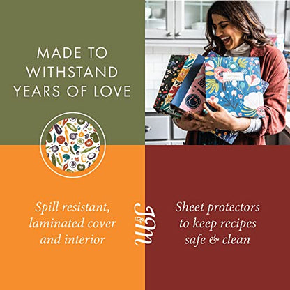 Jot & Mark 8.5"" x 9.5"" 3 Ring Recipe Binder with 50 Matching 4x6 inch | 50 Recipe Cards + 25 Sleeve Protectors + 5 Full-Page Sleeves + 6 Tabs | 8.5x9.5 | Autumn Harvest - color: Autumn Harvest, size: 8.5" x 9.5"