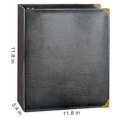 Large 2 Inch D-Ring 3 Ring Binder, Faux Leather, Black | Faux leather inside and out; large cover fits 8.5 x 11 paper, sheet protectors, dividers, certificates, and files. - color: Black, size: 2 Inch