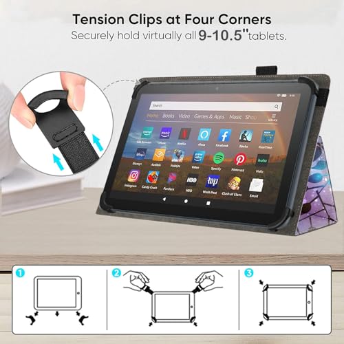 Universal 10 10.1 Inch Android Tablet Case,Slim Folding Stand Cover for All 9"-10.5" Touchscreen Tablet Case with Stylus Pen Holder,Colorful Flowers 02 - color: Colorful Flowers 02