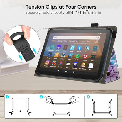 Universal 10 10.1 Inch Android Tablet Case,Slim Folding Stand Cover for All 9"-10.5" Touchscreen Tablet Case with Stylus Pen Holder,Colorful Flowers 02 - color: Colorful Flowers 02