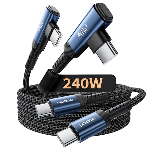 USB C Cable [2Pack, 3.3ft] 240W Fast Charging Type C Cord, Nylon Braided USB 2.0 Cable for iPhone 17 16 15 Pro Plus Pro Max Air, iPad Pro, Samsung Galaxy S24 S23, Switch, MacBook Pro, Pixel-Blue - color: Blue, size: 3.3+3.3FT