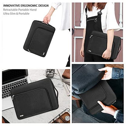 KCY Laptop Sleeve 11.6 Inch, Waterproof Slim Laptop Case Bag with Handle Compatible with Surface Pro 7/8/9/11/12, MacBook Air 11/12, 11-12 Inch Chromebook, Black - color: Black, size: 11-12.6 Inch(32x23x2.5cm)