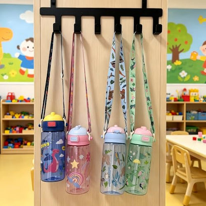 20oz Leak Proof Kids Water Bottle with Detachable Strap, Crocodile | Sturdy, Shock-Resistant, Large Capacity, One-Touch Lid Opening, with Straw for School and Travel, BPA Free, Dishwasher Safe - color: Crocodile