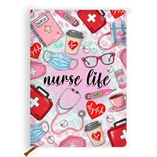 Lovdazzles Pretty Leather Lined Journal Medical Assistant Notebook 200 Pages A5 Ruled Journaling Notebooks, Medical Assistant Accessories Ma Gifts for Women Nurses Day Gift (5.8 x 8.3) - color: Multi 1712