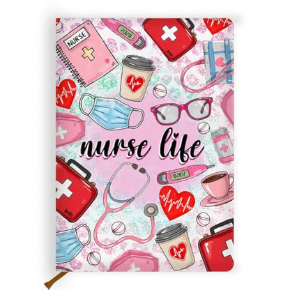 Lovdazzles Pretty Leather Lined Journal Medical Assistant Notebook 200 Pages A5 Ruled Journaling Notebooks, Medical Assistant Accessories Ma Gifts for Women Nurses Day Gift (5.8 x 8.3) - color: Multi 1712