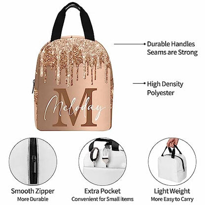 Custom Backpack for Kids, Personalized Golden Sparkle Glitter Initial Bag Schoolbag Casual Daypack Customized Name Lunch Box Bag Travel Laptop Bag Backpack for Daughter Son Teens Travel Picnic - color: Multi 16