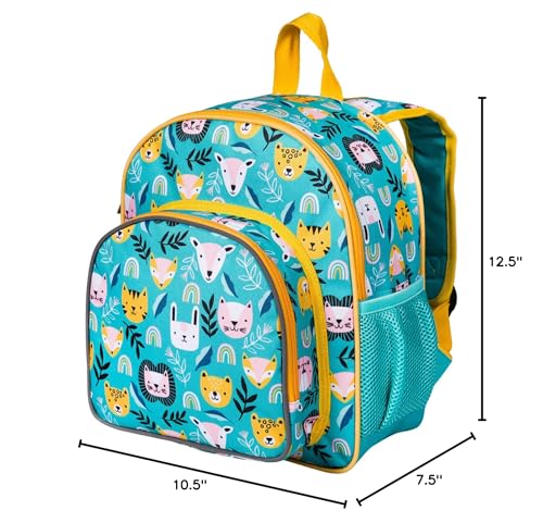 Wildkin 12 Inch Toddler Backpack for Kids, Party Animals | Ages 3-7, lightweight toddler backpack for daycare, preschool, and travel - color: Party Animals