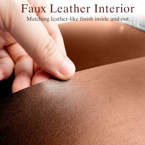 Large 2 Inch D-Ring 3 Ring Binder, Faux Leather, Coffee | Faux leather inside and out; large cover fits 8.5 x 11 paper, sheet protectors, dividers, certificates, and files. - color: Coffee, size: 2 Inch