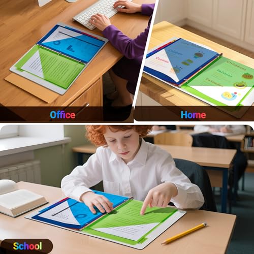 8-Tab Dividers for 3-Ring Binders, 16 Counts 3 Holes Index Dividers with 2 Pockets, Insertable 8 Tabs Binder Divider for 0.5''/1''/2''/3'' Inch Binders, 8 Colors