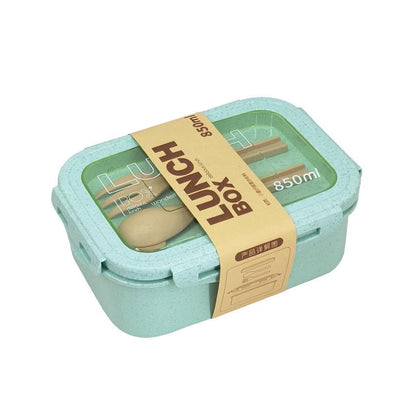 Bento Box Adult Lunch Box with 2 Compartments Bento Lunch Containers with Tableware Storage Japanese Style Bento Box Leakproof Microwave Dishwasher Safe Lunchbox for Work On-The-Go Picnic Green - color: Lunch Box Green