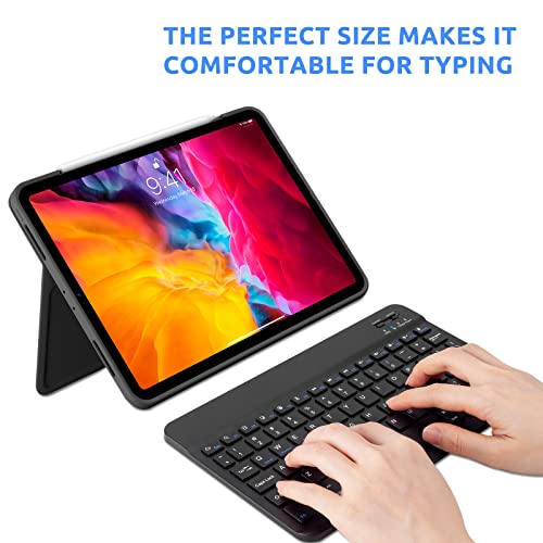 Bluetooth Keyboard Mini Wireless Keyboard for Apple iPad 10th/11 Generation, Amazon Fire HD 10/8 Max 11, Samsung Tablet, Android Phone - 10-Inch Slim, Portable, Rechargeable, Black - color: 10 inch Black