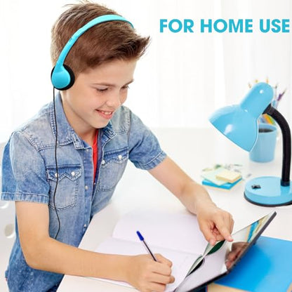 Konohan 30 Pack Headphones Bulk Headphone for School Classroom Student Wired Headphones Adjustable with 3.5 mm Jack for Adults (Sky Blue) - color: Blue