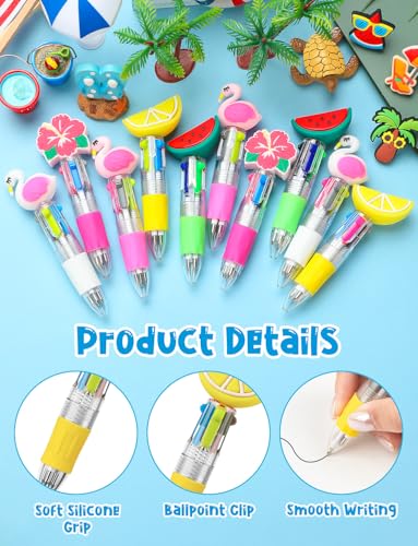 30Pcs Summer Hawaiian Mini Multicolor Ballpoint Pens 4-in-1 | Retractable Pen Bulk for Birthday Party Classroom Student Prizes Teacher Rewards - style: MiniHawaiianBallpointPens30Pcs