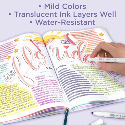 Zebra Pen MILDLINER No Bleed Highlighter, Warm Colors, Dual Tip, 5-Pack - color: Warm