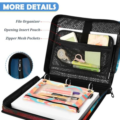 Custom Binder Bag Personalized Lightning Football 3 Ring Zipper Binder Bag with Laptop Pockets and Shoulder Strap Tote Binders Organizer Case for School Office - color: Custom Football