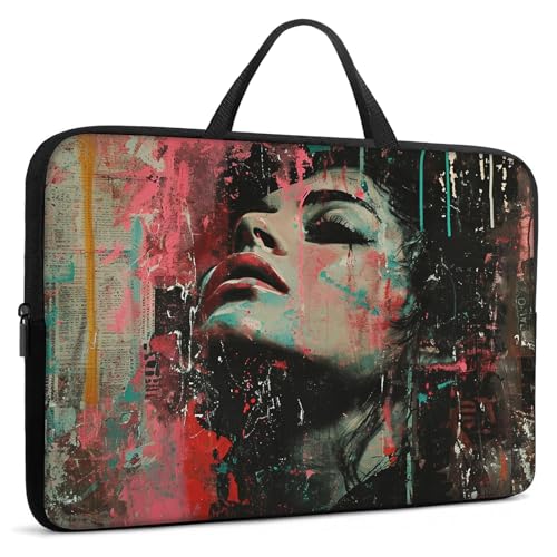 Laptop Sleeve Bag with Handle Computer Protective Soft Cover Case for 14 Inch 13 Inch Laptop,Girl Oil Painting - color: Girl Oil Painting