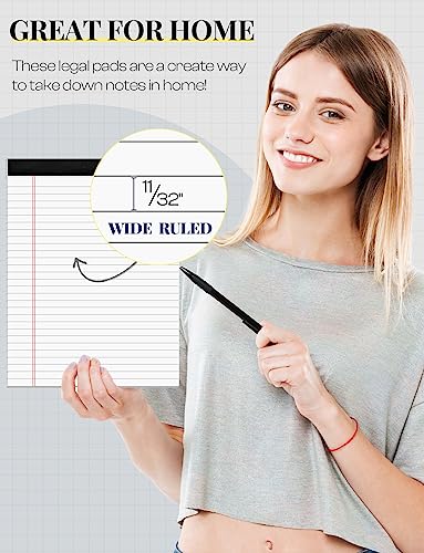 Note Pads 8.5 x 11 Wide Ruled Lined Writing Note Pad for Office 4 Pack White Legal Pads 8.5 x 11", 30 Sheets per White Notepad 28 Lines Lined Paper Pads for School Perforated Legal Notepads for Work - size: 8.5 x 11 Inch, style: 4 Pack-White