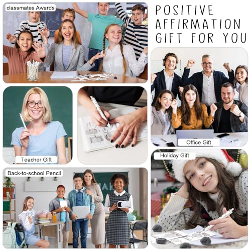 AmazingSpark 30 Sets Back to School Pencils Inspirational You Rock Pencil Gifts Bulk 6 Styles 0.7 mm Mechanical Pencils with Erasers Positive Cards for for School Student Teacher Nurse Staff - style: Rock