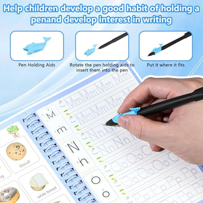 Magical Handwriting Workbooks, Handwriting Practice Magic Copybook for Preschool Learning Activities, Grooved Handwriting Practice for Kids Ages 3-5, Reusable Copybook Grooves Template Design - color: 5 Books