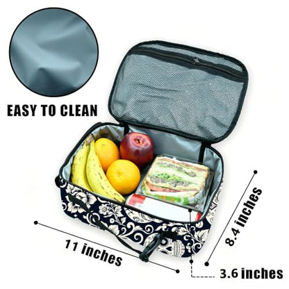 Skull Lunch Bag Insulated Reusable Lunch Box Kids Girls Boys Cooler Thermal Tote Bag For Men Women School Work Picnic - color: Skull