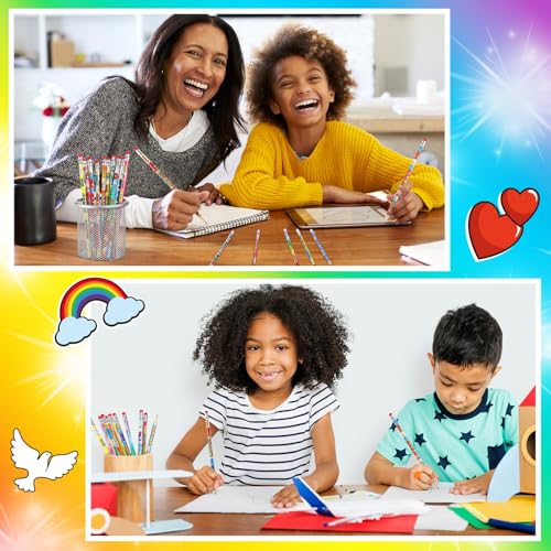 Frienda 200 Pcs 2026 VBS Pencils Bulk Jesus Loves Me Motivational Pencils for 2026 VBS Teachers Prize Classroom Reward with Butterfly Rainbow Heart for Students Kids Christian Party Supplies