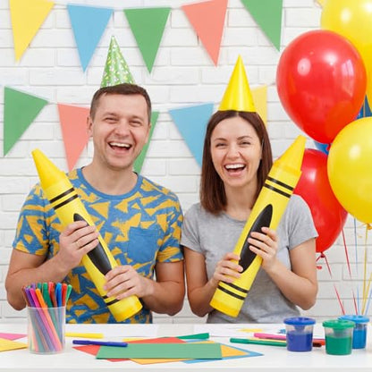 Gersoniel Yellow 15" Giant Crayon, Jumbo Non-Toxic Coloring Crayon for Back to School, Large Art Projects & Festival Art Events, Draw on Paper & Walls - color: Yellow