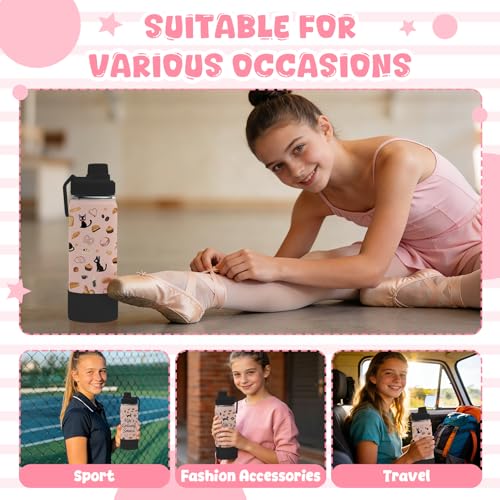 18oz Kikis Delivery Service Water Bottle with 2 Lids (Spout and Straw Lid), Kids Insulated Stainless Steel Cats Tumbler Cup, Kiki's Delivery Service Merchandise Gifts for Women Teen Girl - color: Cat-2